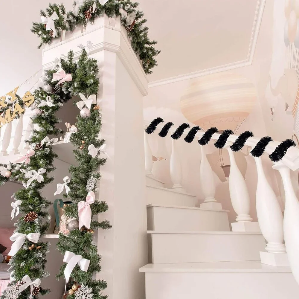 Versatile 26.2 ft Metallic Tinsel Garland - Perfect for Christmas & Halloween